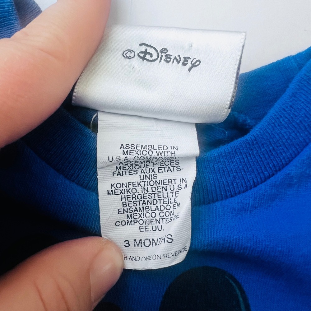 Vintage Walt Disney World Baby Mickey Bodysuit 3M Blue Cotton‎ Parks - Picture 4 of 6